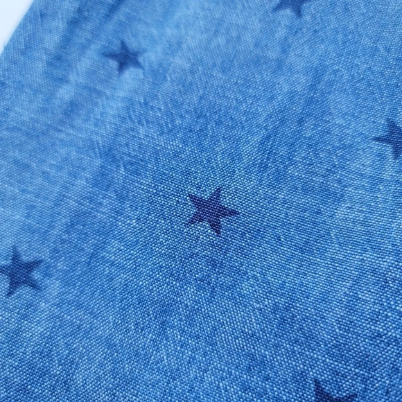 Old Navy Girls Blue Denim Stars Hi Low Light Button Shirt Blouse M (8) - Picture 5 of 8